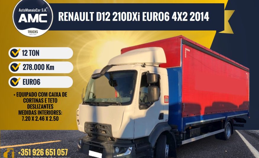 RENAULT D12 210DXi EURO6 4X2 CORTINAS 12 TON 278.776 KMS 2014