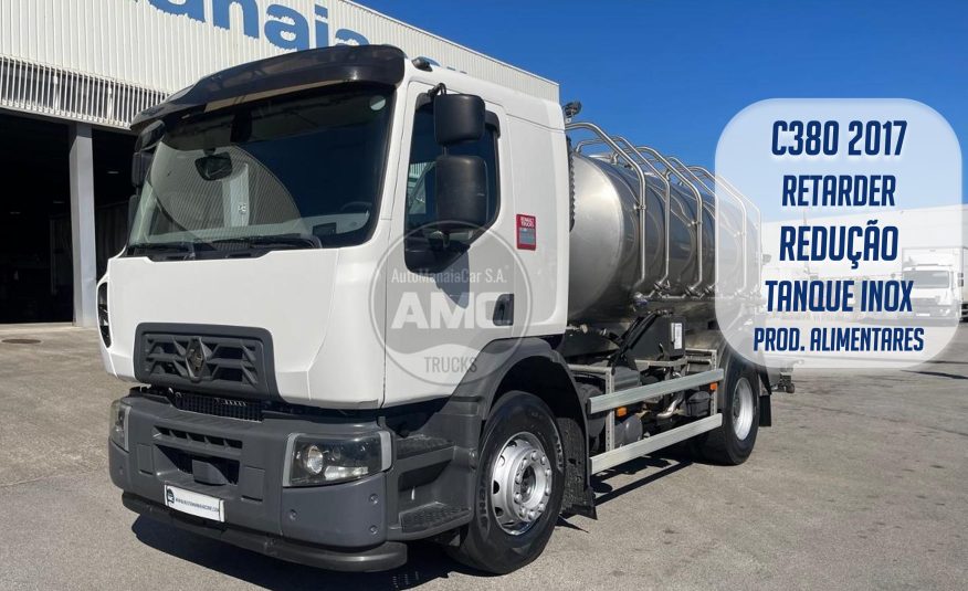 RENAULT DTI11 C380 EURO6 4X2 2017 AUTO RETARDER, REDUÇÃO CISTERNA INOX PARA PRODUTOS ALIMENTARES