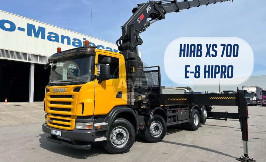 SCANIA G420 EURO5 8X2 RETARDER COM GRUA HIAB XS 700 E-8 HIPRO