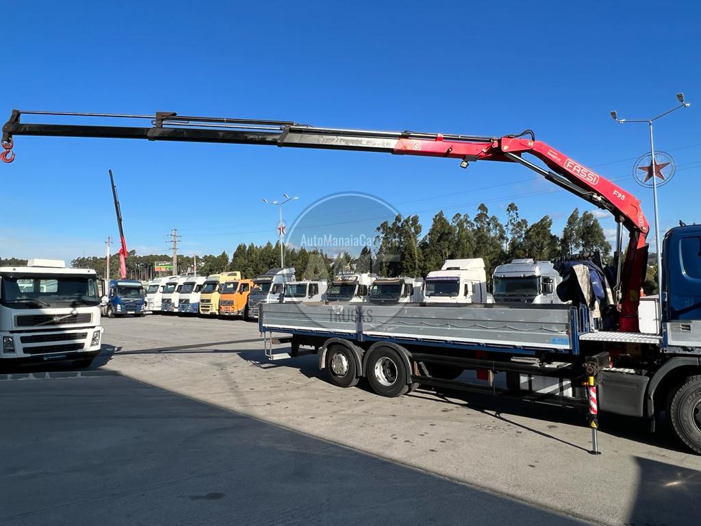 SCANIA R420 6X2 EURO5 RETARDER ESPECIAL TRANSPORTE FERRO COM GRUA FASSI F95A